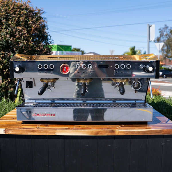Late Model 3 Group La Marzocco PB – Custom White with Brass Accents