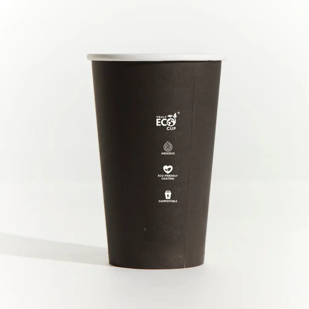 16oz Coffee Cups - PLAIN BLACK / PACK OF 100