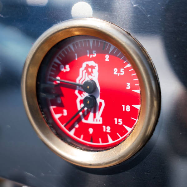 Late Model 3 Group La Marzocco PB – Custom White with Brass Accents