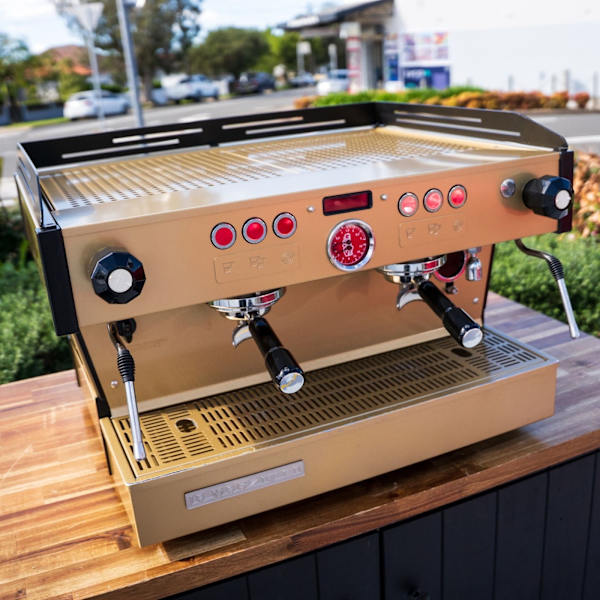 Stunning Custom Fire Gold La Marzocco PB 2 Group – Pre-Loved
