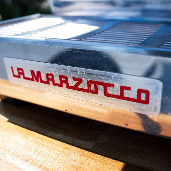 Immaculate La Marzocco Linea AV Gloss White with Chrono Shot Timers
