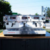 Immaculate La Marzocco Linea AV Gloss White with Chrono Shot Timers