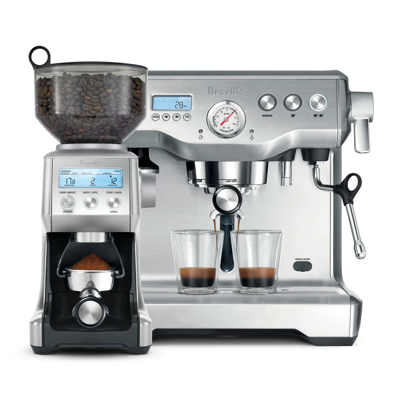 Breville Dynamic Duo Manual Espresso Machine (Brushed Stainless Steel BEP920BSS)