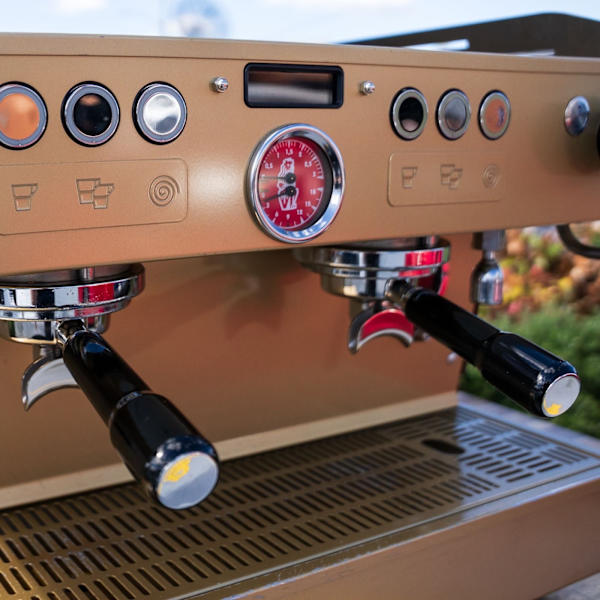 Stunning Custom Fire Gold La Marzocco PB 2 Group – Pre-Loved