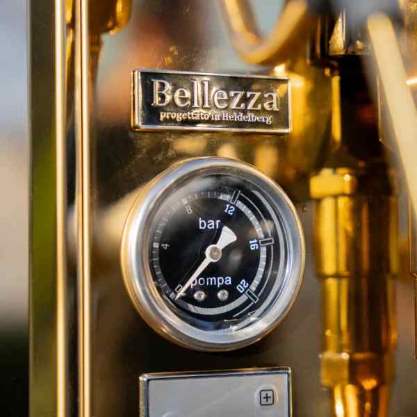 24 Cart Gold Plated Bellezza Francesca Custom Semi Commercial Coffee Machine - Australia - Di Pacci