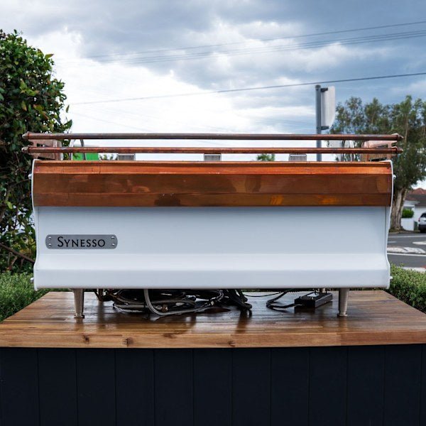 3 Group Pre Loved Custom white & bronze Synesso Coffee Machine - Australia - Di Pacci