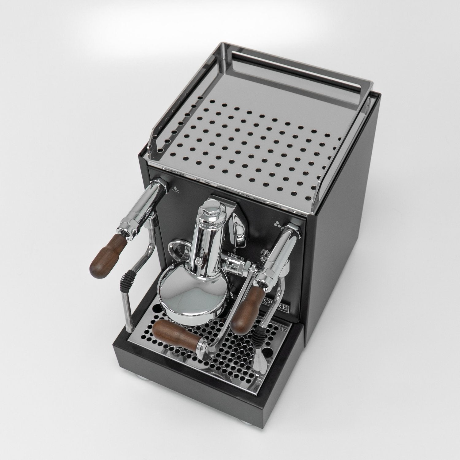 Torre Luigino TSP Matte Black with Wood and Joystick Coffee Machine