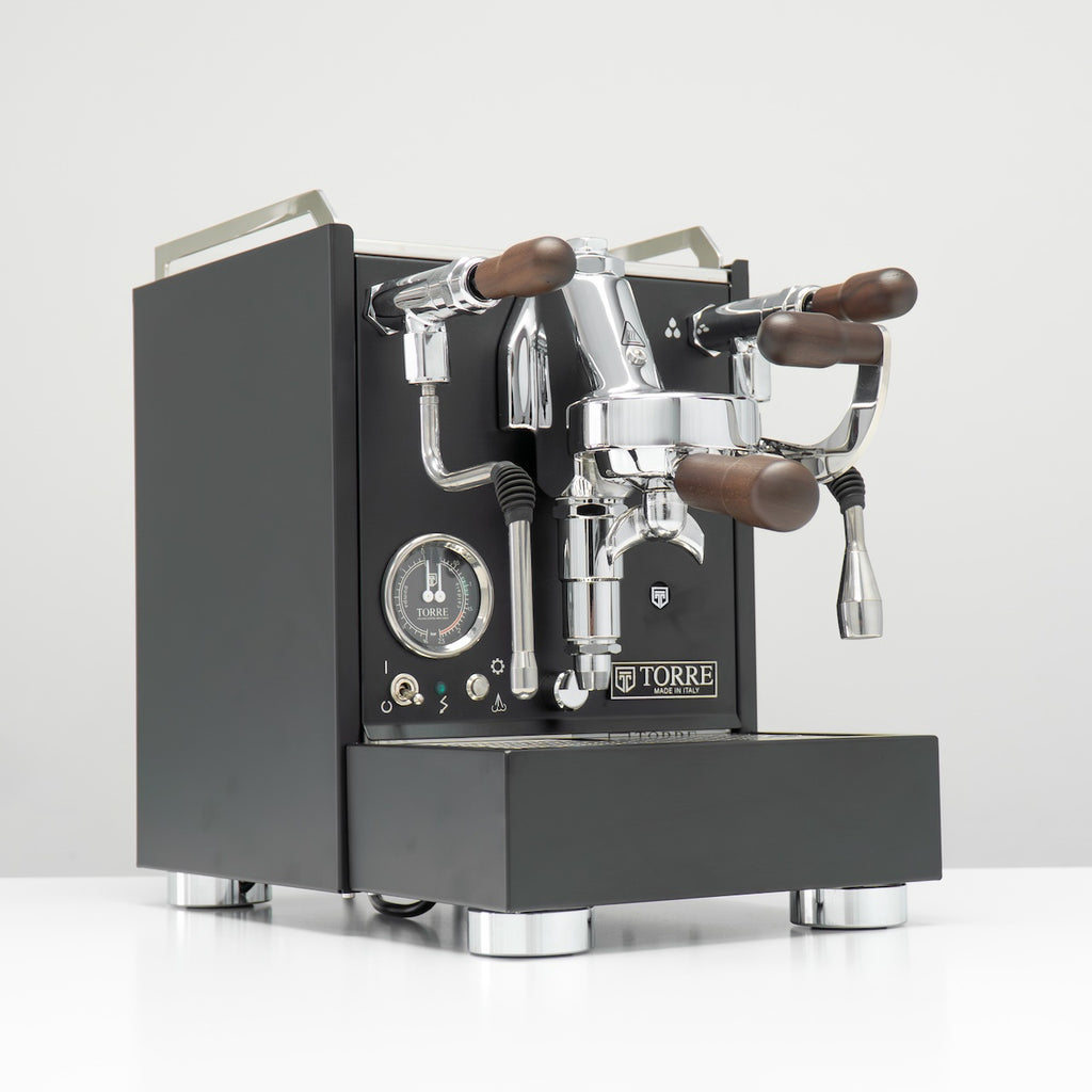 Torre Luigino TSP Matte Black with Wood and Joystick Coffee Machine