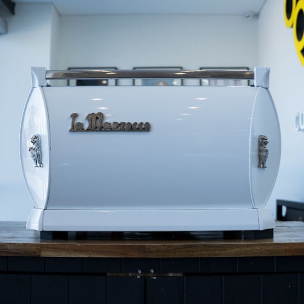 Stunning Pre Loved La Marzocco GB5 2 Group In Gloss White