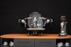 ECM Big Coffee Boxer espresso machine built from a BMW R 18 boxer engine, front view