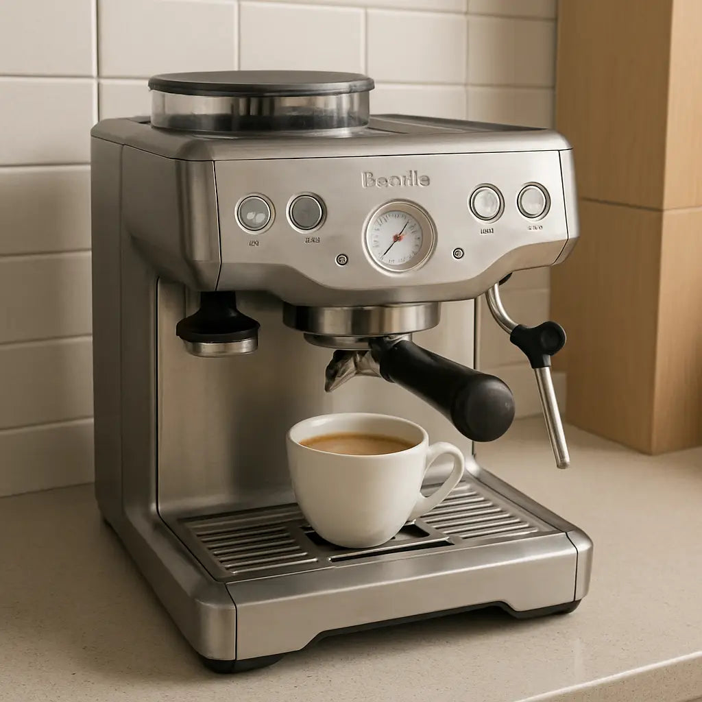 Breville coffee machine on a kitchen countertop