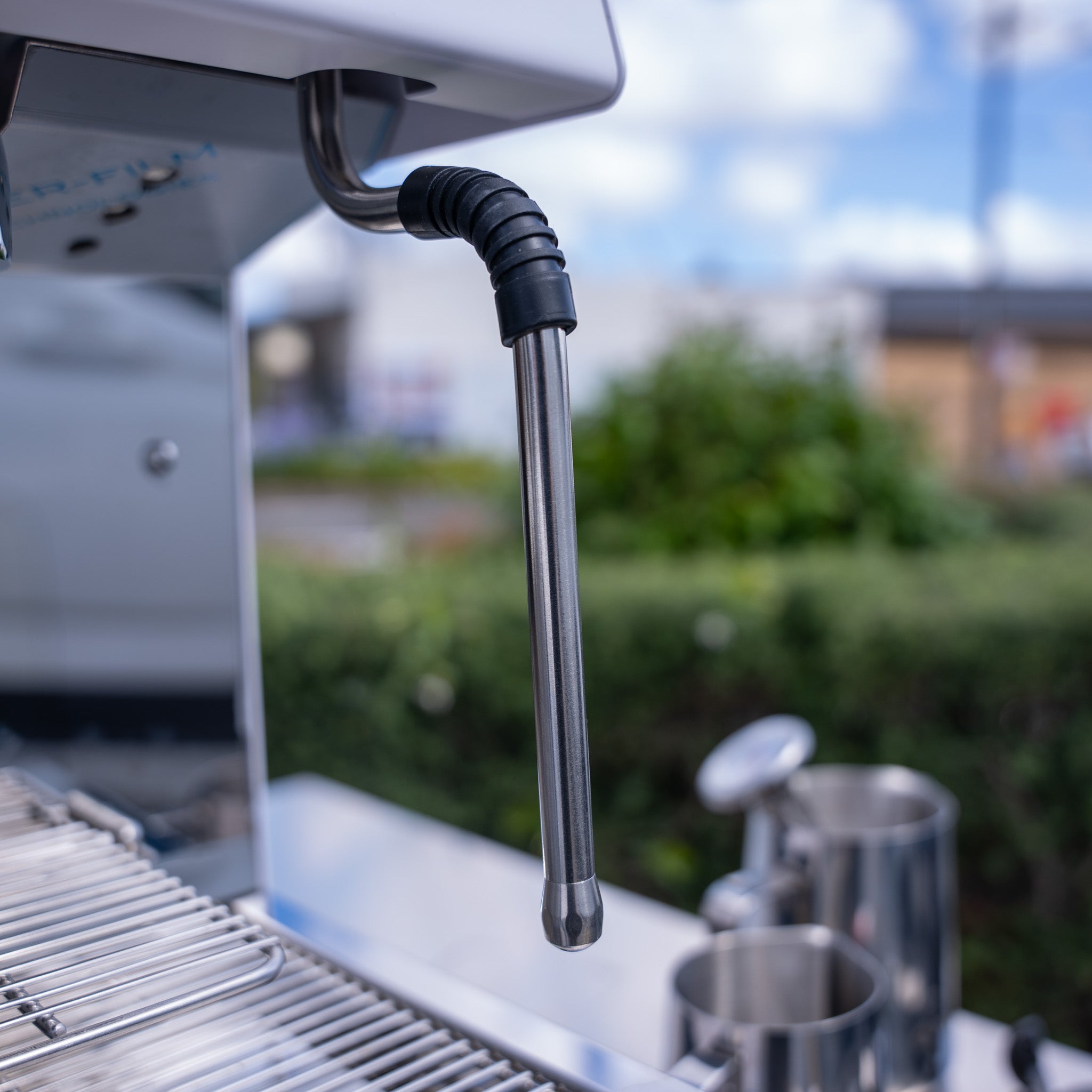 White Carimali & X011 Grinder + Precision Accessories & Stainless Steel Coffee Cart Package