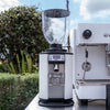 White Futurmat Ottima & DIP DS-68 Grinder + Precision Accessories & Stainless Steel Coffee Cart Package