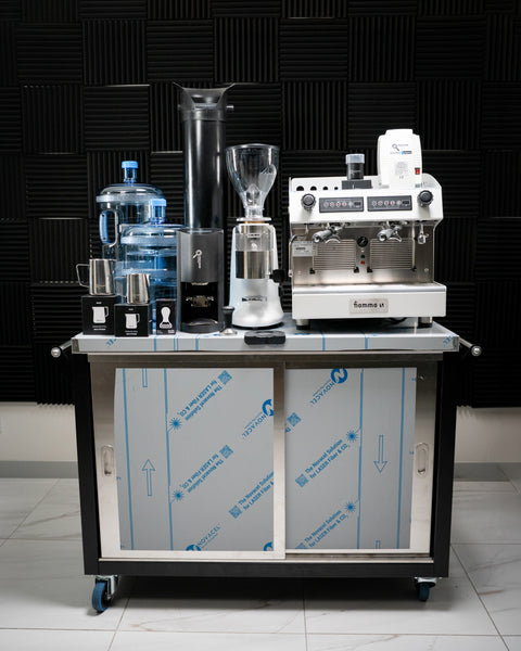 10 Amp Coffee Cart Package With Provincial White Coffee Cart