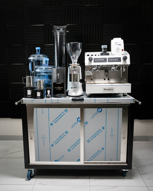 10 Amp Coffee Cart Package With Provincial White Coffee Cart