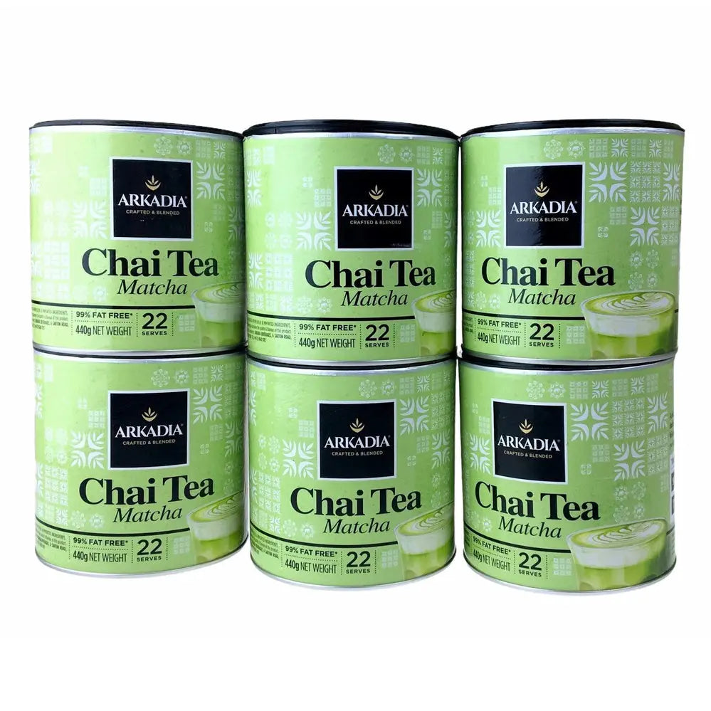 Arkadia Matcha Green Chai Tea - 440g - 6 x 440g Box - ALL