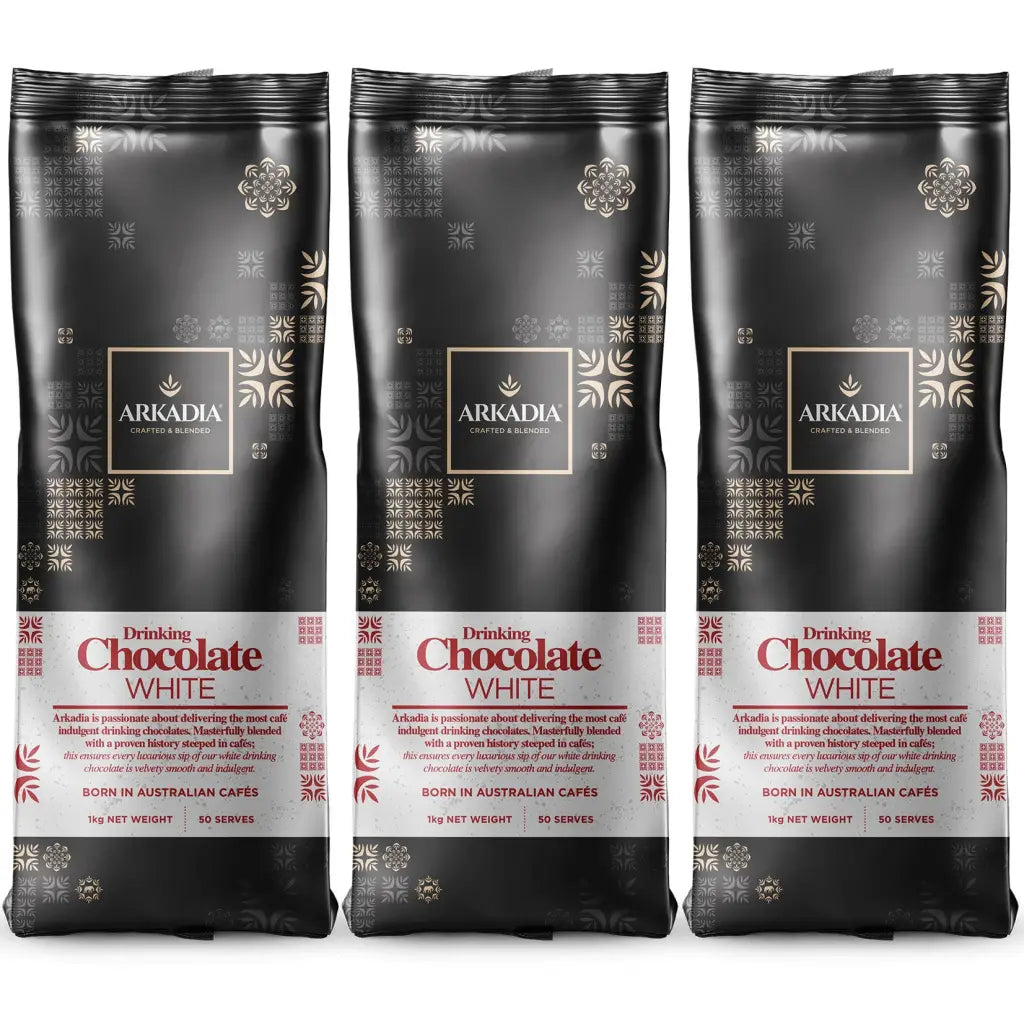 Arkadia White Drinking Chocolate - 1kg - 3 x 1kg Box - ALL