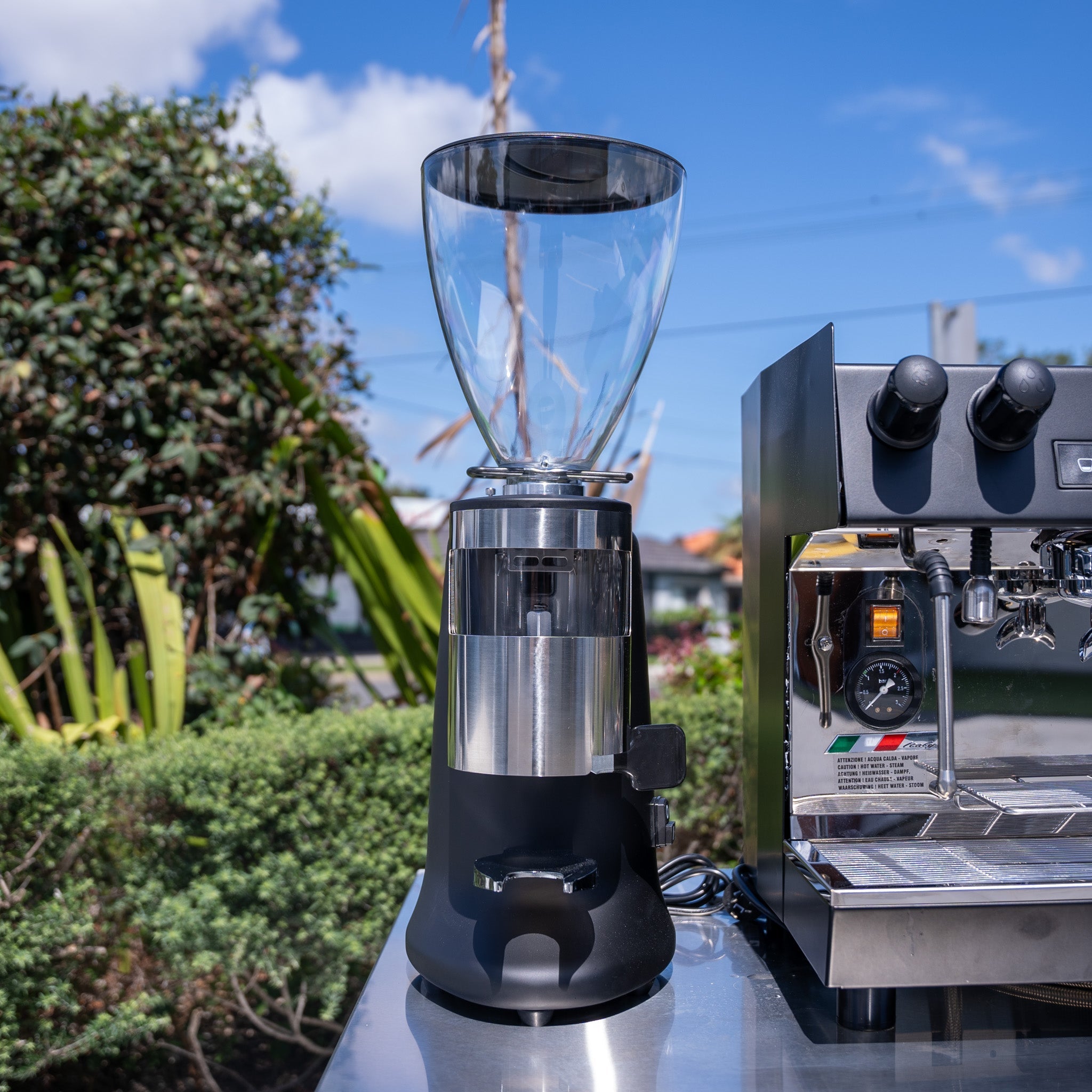 Black Carimali & X011 Grinder + Precision Accessories & Stainless Steel Coffee Cart Package - Australia - Di Pacci