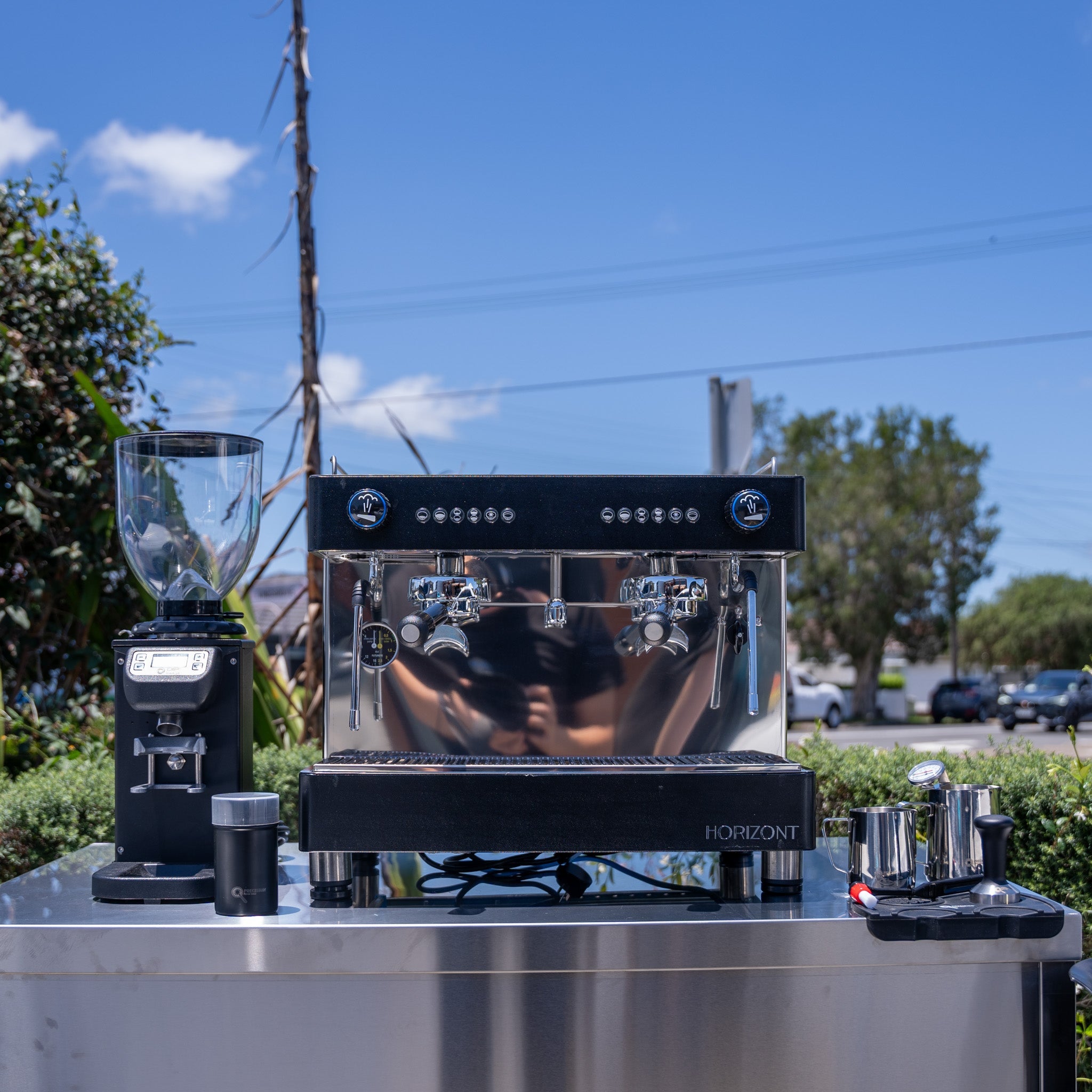 Black Horizont & DIP DKS - 65 Grinder + Precision Accessories & Stainless Steel Coffee Cart Package - Australia - Di Pacci