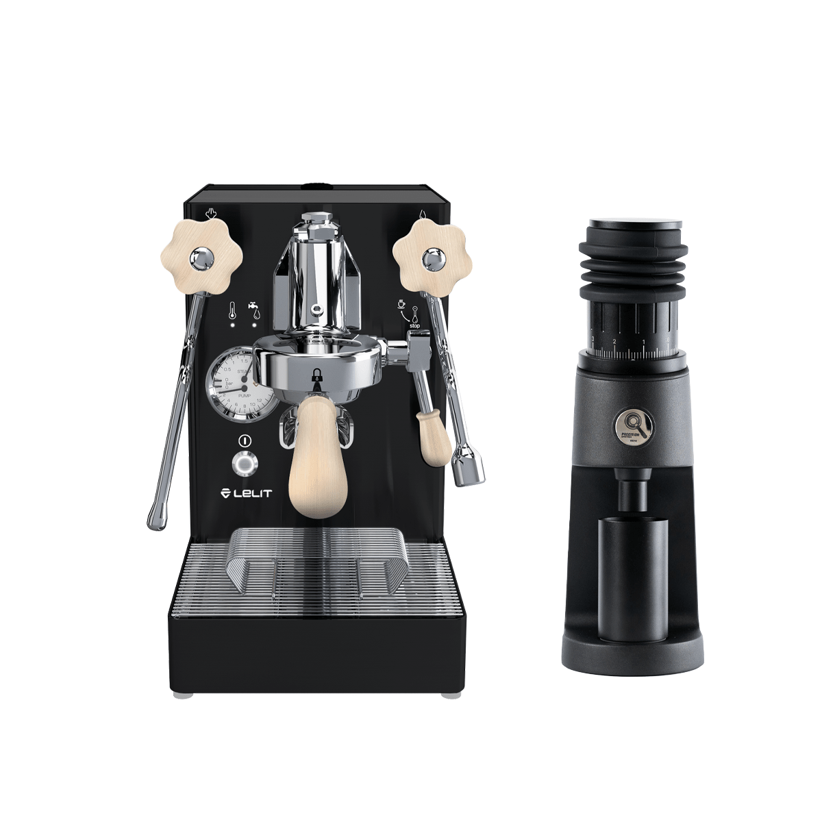 Black Lelit Mara X V2 & Precision GS0 V2 Grinder Package - Australia - Di Pacci