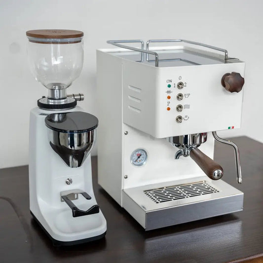 Brand New QuickMill Pippa & Piccola Coffee Machine & Grinder Package (White) - Australia - Di Pacci