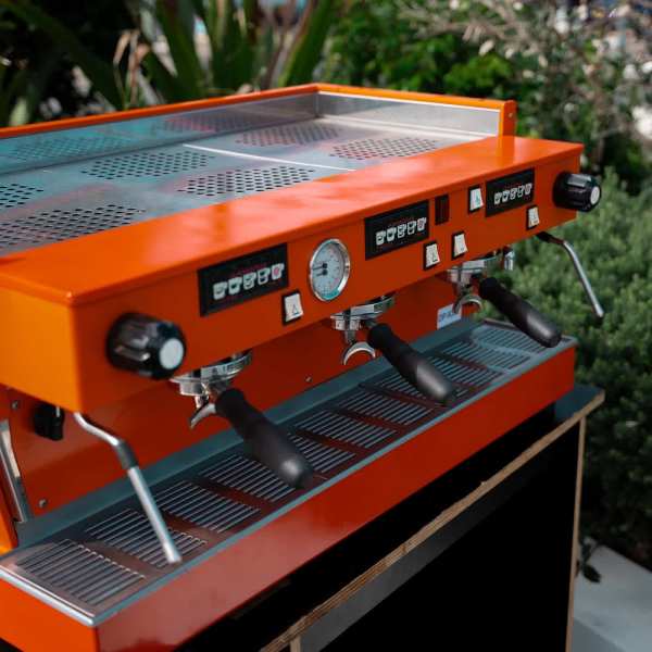 Custom 3 Group Fire Orange La Marzocco Linea Commercial Coffee Machine - Australia - Di Pacci