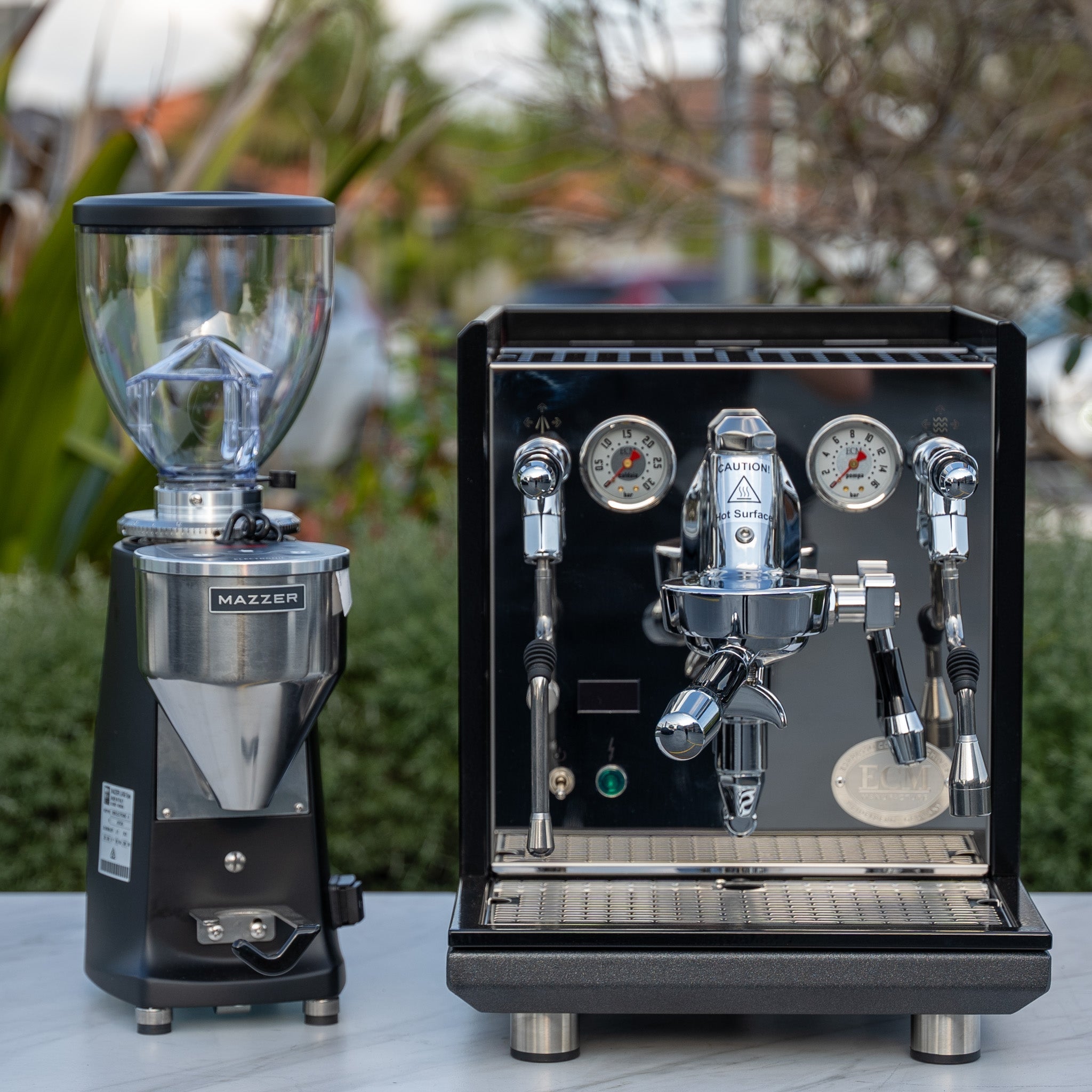 Custom Black ECM Syncronika II Coffee Machine & Mazzer Electronic A Grinder Package - Australia - Di Pacci