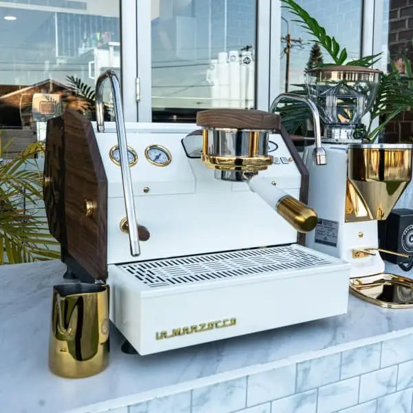 Custom Gold La Marzocco GS3 & Mazzer Coffee Machine Package