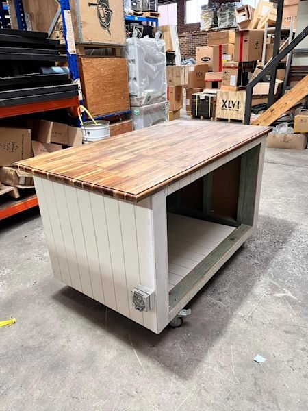 Custom Heavy Duty Timber Coffee Cart White 1600mm - Australia - Di Pacci