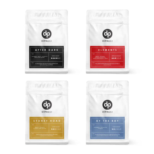 Di Pacci Coffee Sample Pack 4 x 250g — After Dark, By The Bay, Elements, Sydney Road blends