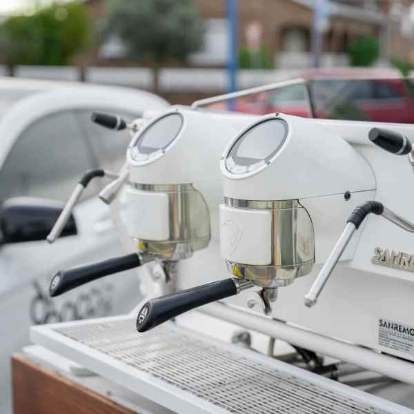 Display Demo Sanremo Cafe Racer Naked White 2 Group Coffee Machine - Australia - Di Pacci