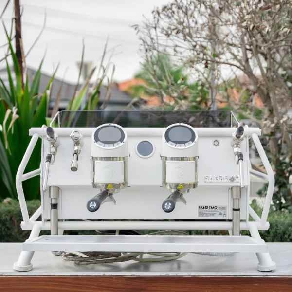 Display Demo Sanremo Cafe Racer Naked White 2 Group Coffee Machine - Australia - Di Pacci