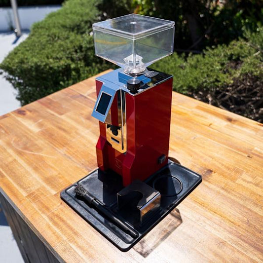 Ex - Demo Eureka XL Coffee Grinder – Red | Rubber Mat Kit | As New - Australia - Di Pacci