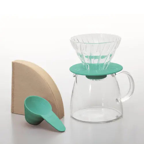 Hario Glass Dripper & Pot Set - Teal - ALL