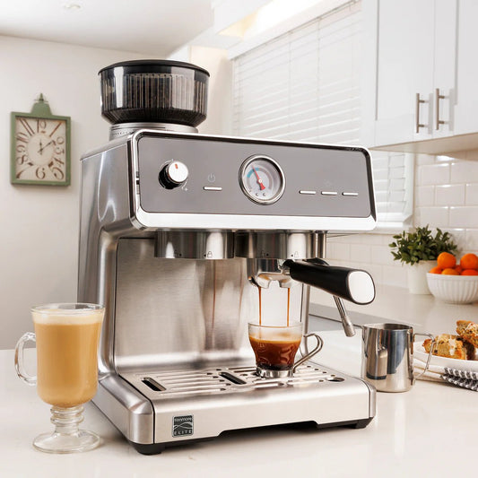 Kenmore Elite Auto - Tamping Espresso Machine Package ( Free 250g coffee, knock bin & 350 Ml Milk Jug - Australia - Di Pacci