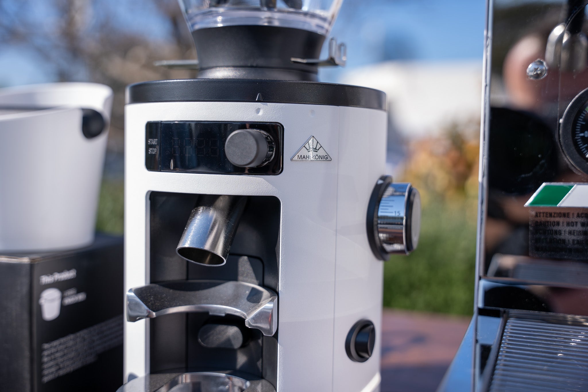 La Carimali Nimble 1 Group White Coffee Machine, Mahlkonig X54 Grinder & Accessories Package - Australia - Di Pacci