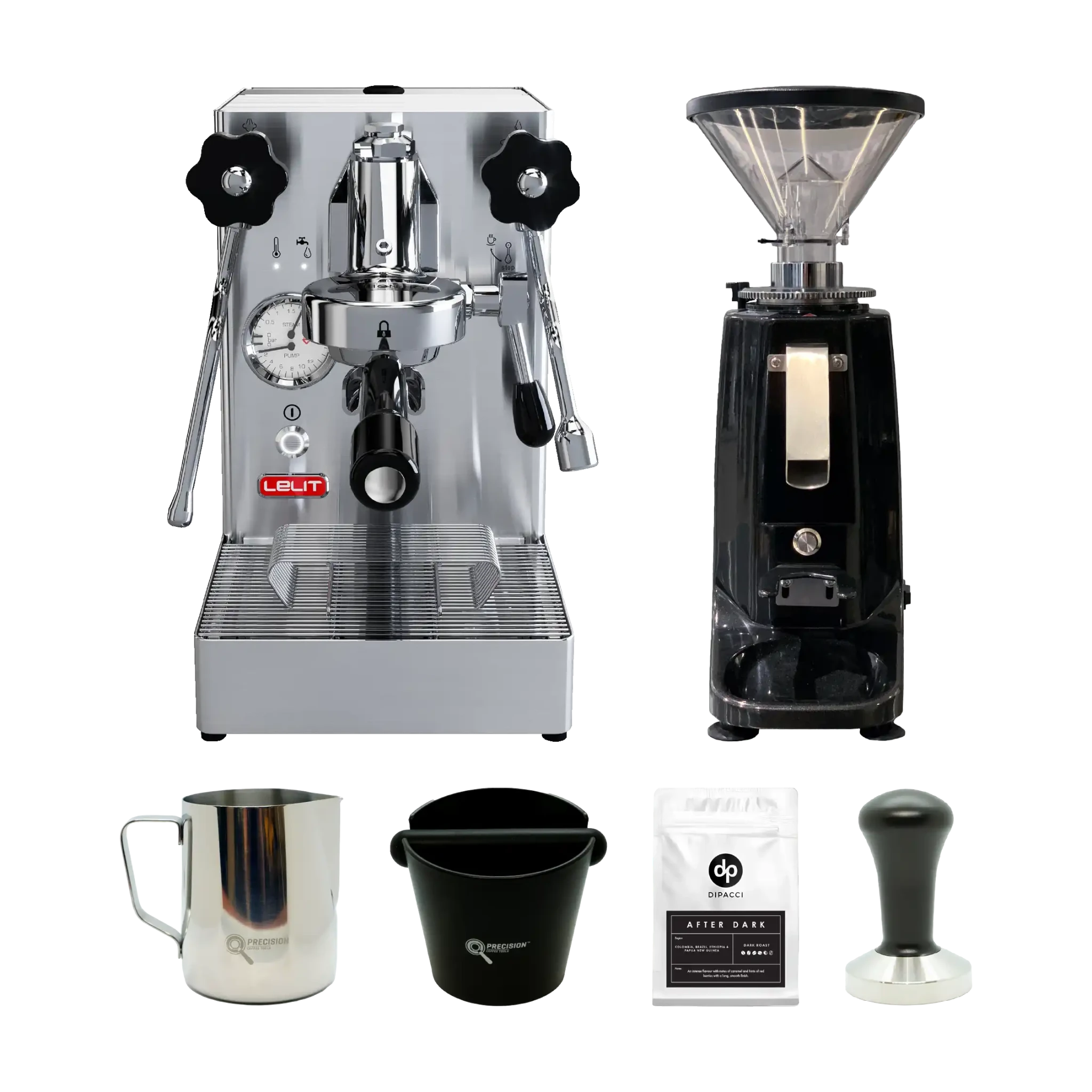 Lelit Mara X V2 Stainless Steel + Black GSP Package - Australia - Di Pacci