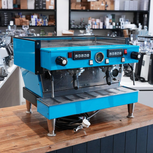 Pre-Loved La Marzocco Linea AV 2 Group Ocean Blue Tall Feet