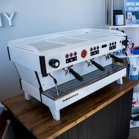 Late Model La Marzocco Linea PB 3 Group White Tall Cup Machine