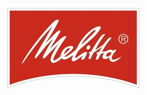 Melitta logo in white script text on a red background.