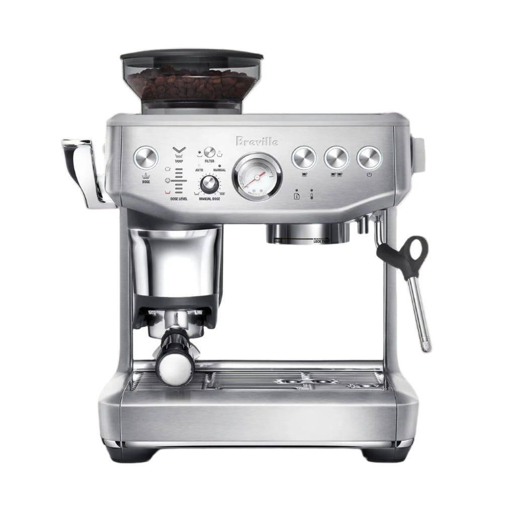 Breville Barista Express Impress Manual Espresso Machine with free coffee and accessories