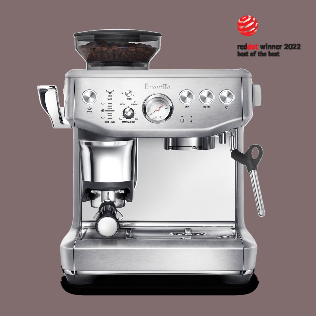 Breville Barista Express Impress Manual Espresso Machine with free coffee and accessories