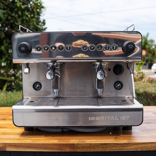 Pre Loved 10 amp Iberital IB7 2 Group Compact Commercial Coffee Machine - Australia - Di Pacci