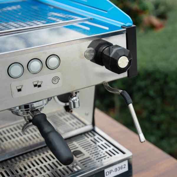 Pre Loved Aqua Blue 3 Group La Marzocco PB Commercial Coffee Machine - Australia - Di Pacci
