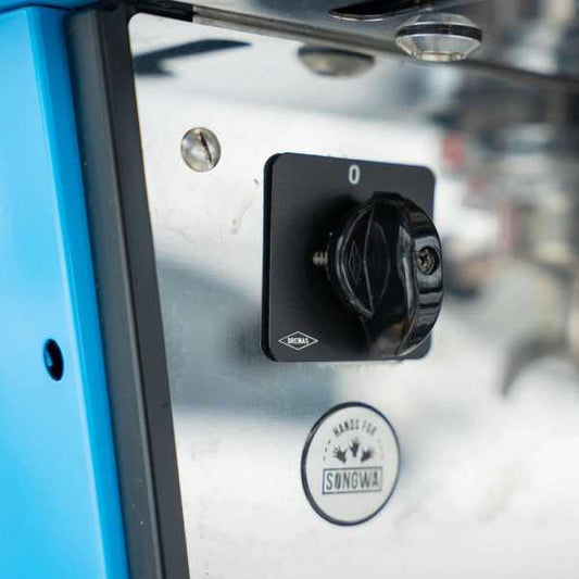 Pre Loved Aqua Blue 3 Group La Marzocco PB Commercial Coffee Machine - Australia - Di Pacci