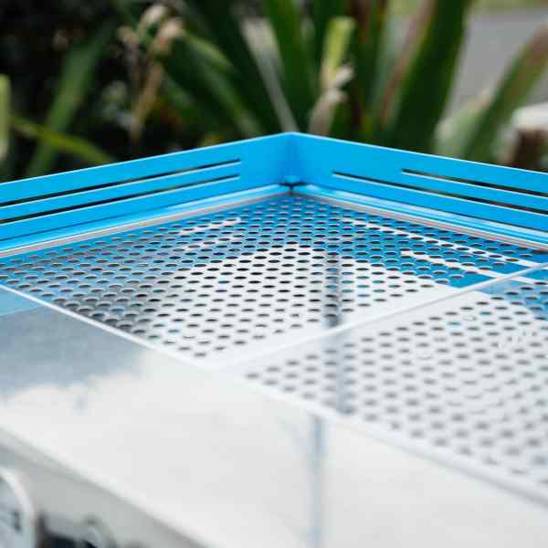 Pre Loved Aqua Blue 3 Group La Marzocco PB Commercial Coffee Machine - Australia - Di Pacci