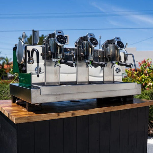 Pre - Loved Custom XLVI STH - 9 3 Group Multi Boiler Coffee Machine – Green - Australia - Di Pacci