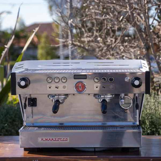 Pre Loved La Marzocco Pb 2 Group In Gloss White Coffee Machine - Australia - Di Pacci