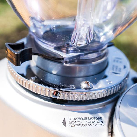 Pre Loved Mazzer Mini E Mod A In Silver Coffee Grinder - Australia - Di Pacci