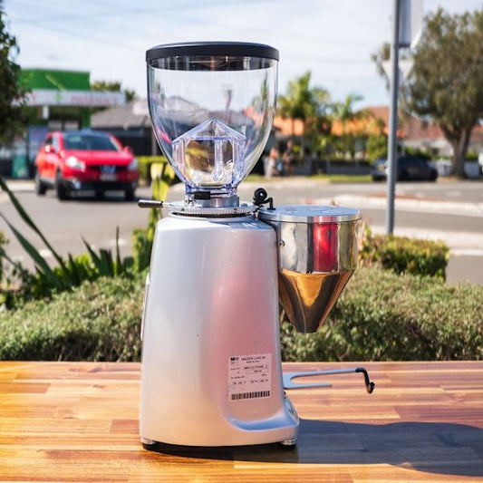 Pre Loved Mazzer Mini E Mod A In Silver Coffee Grinder - Australia - Di Pacci